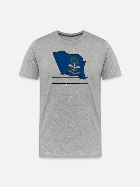 North Dakota Flag Text Banner - Men's Premium Organic T-Shirt - heather grey