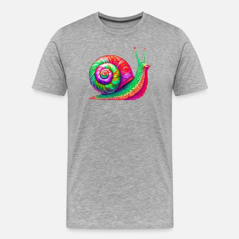 Schnecke - Männer Premium Bio T-Shirt - Grau meliert