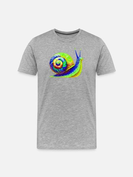 Schnecke - Männer Premium Bio T-Shirt - Grau meliert
