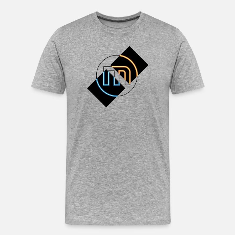 shining m - Männer Premium Bio T-Shirt - Grau meliert