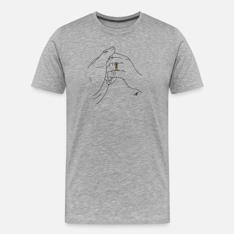 MJR - Ehe - Männer Premium Bio T-Shirt - Grau meliert