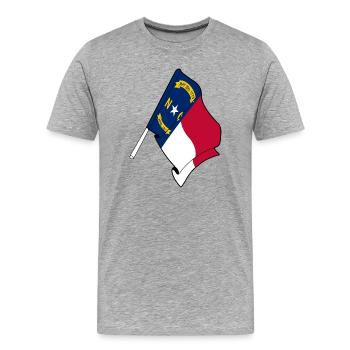 Drapeau de la Caroline du Nord - T-shirt bio Premium Homme - gris chiné - Devant - Damien (186cm)