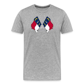 Deux drapeaux ont traversé la Caroline du Nord - T-shirt bio Premium Homme - gris chiné - Devant - Damien (186cm)