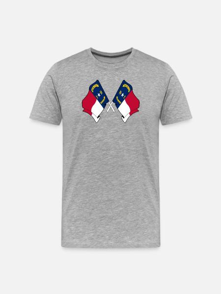 Two flags crossed North Carolina - Men's Premium Organic T-Shirt - heather grey
