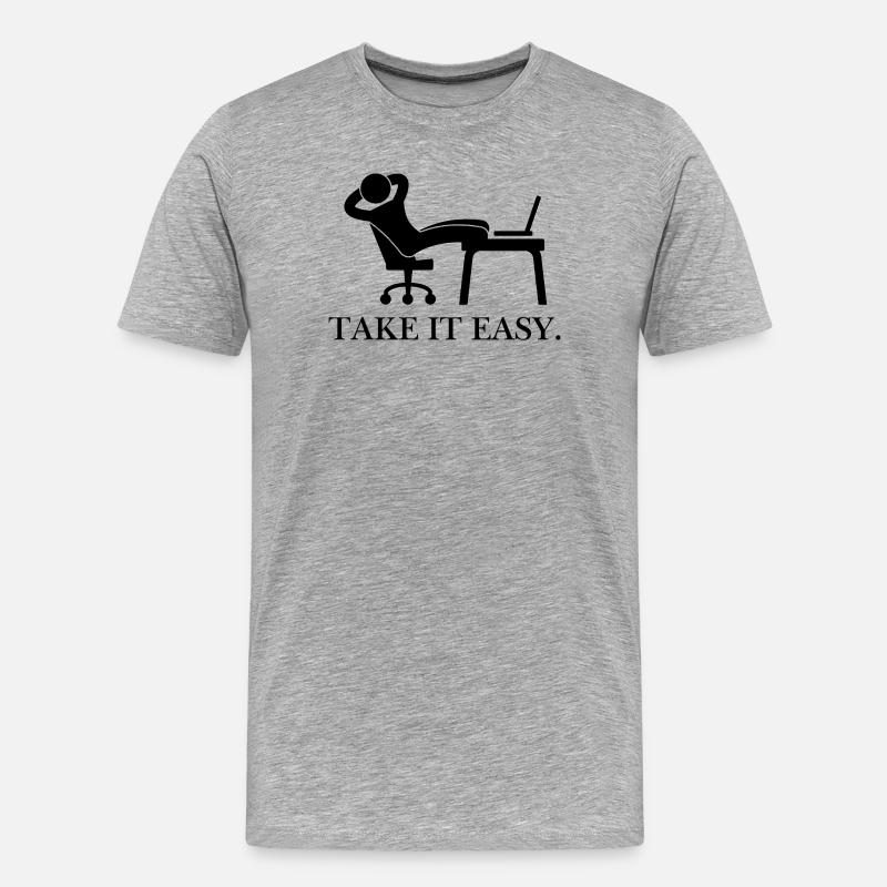Take it easy. - Männer Premium Bio T-Shirt - Grau meliert