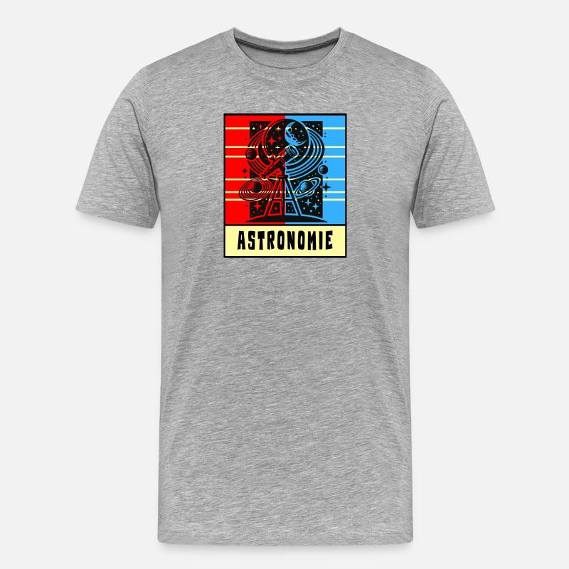 Astronomie Retro Style - Männer Premium Bio T-Shirt - Grau meliert