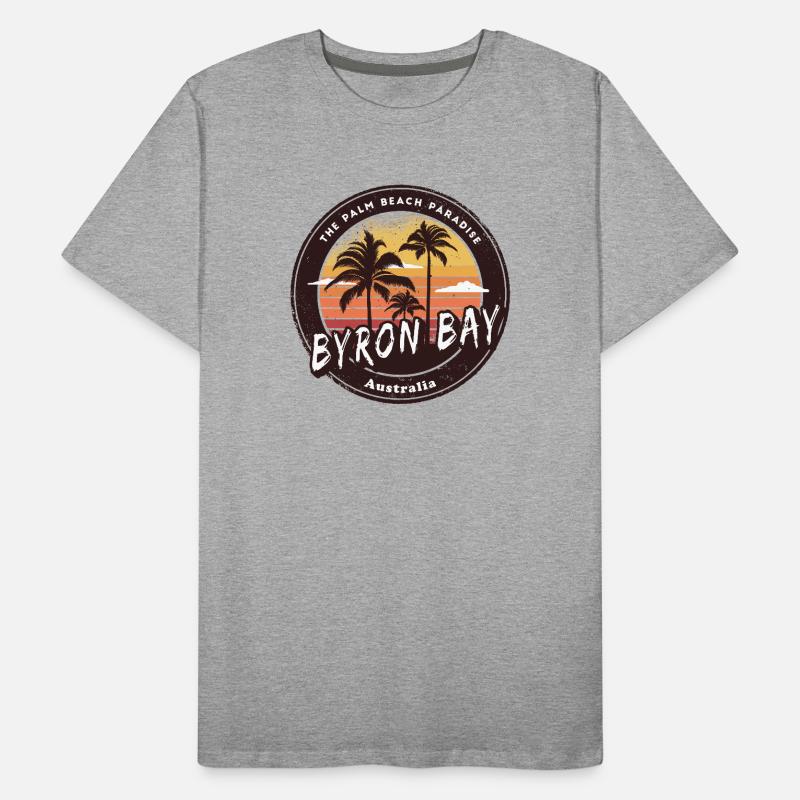 Byron Bay Australien Palmen Design Männer Premium Bio T-Shirt