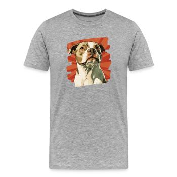 Staffordshire américain - T-shirt bio Premium Homme - gris chiné - Devant - Damien (186cm)