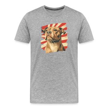 Staffordshire américain - T-shirt bio Premium Homme - gris chiné - Devant - Damien (186cm)