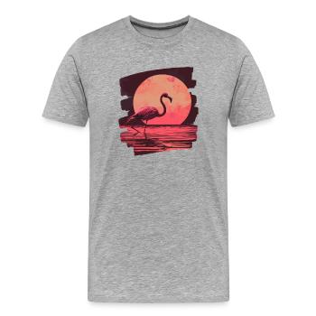 Flamant - T-shirt bio Premium Homme - gris chiné - Devant - Damien (186cm)