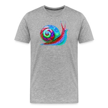 Snail - Men's Premium Organic T-Shirt - heather grey - Front - Damien (186cm)