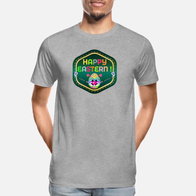 HAPPY EASTERN EGGS PLAYING GOLF Men's Premium Organic T-Shirt