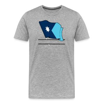 Drapeau Minnesota bannière de texte - T-shirt bio Premium Homme - gris chiné - Devant - Damien (186cm)