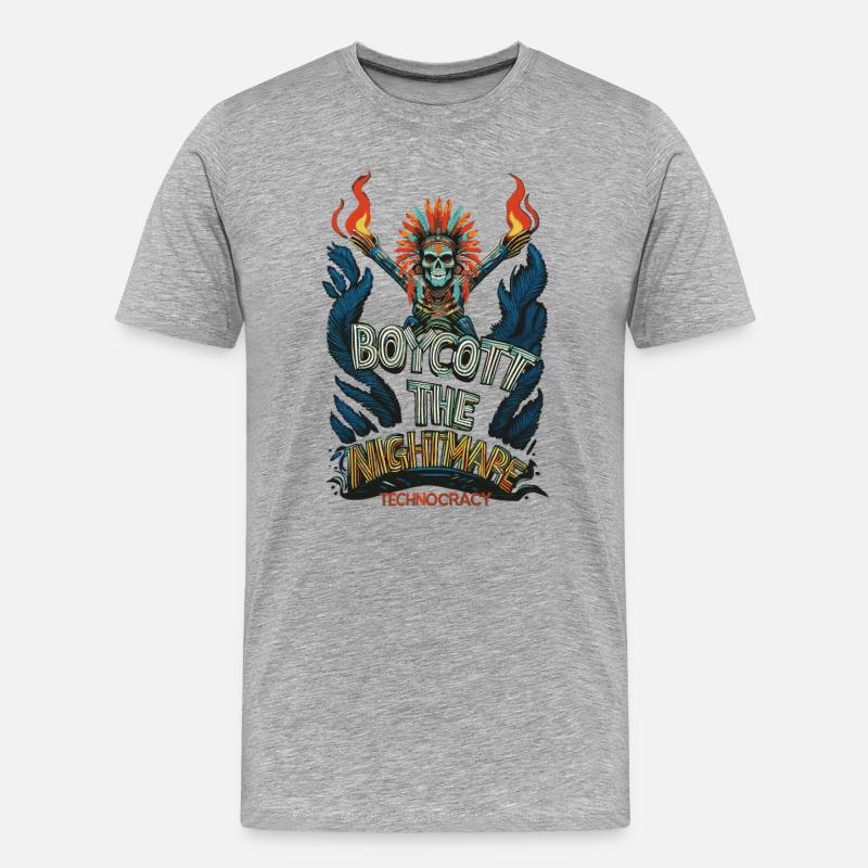 NIGHTMARE - Männer Premium Bio T-Shirt - Grau meliert