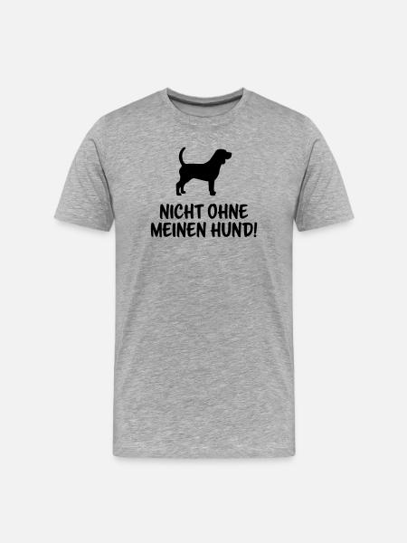 Nicht ohne meinen Hund - Männer Premium Bio T-Shirt - Grau meliert