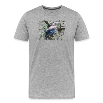 Jay Corvidae - Men's Premium Organic T-Shirt - heather grey - Front - Damien (186cm)