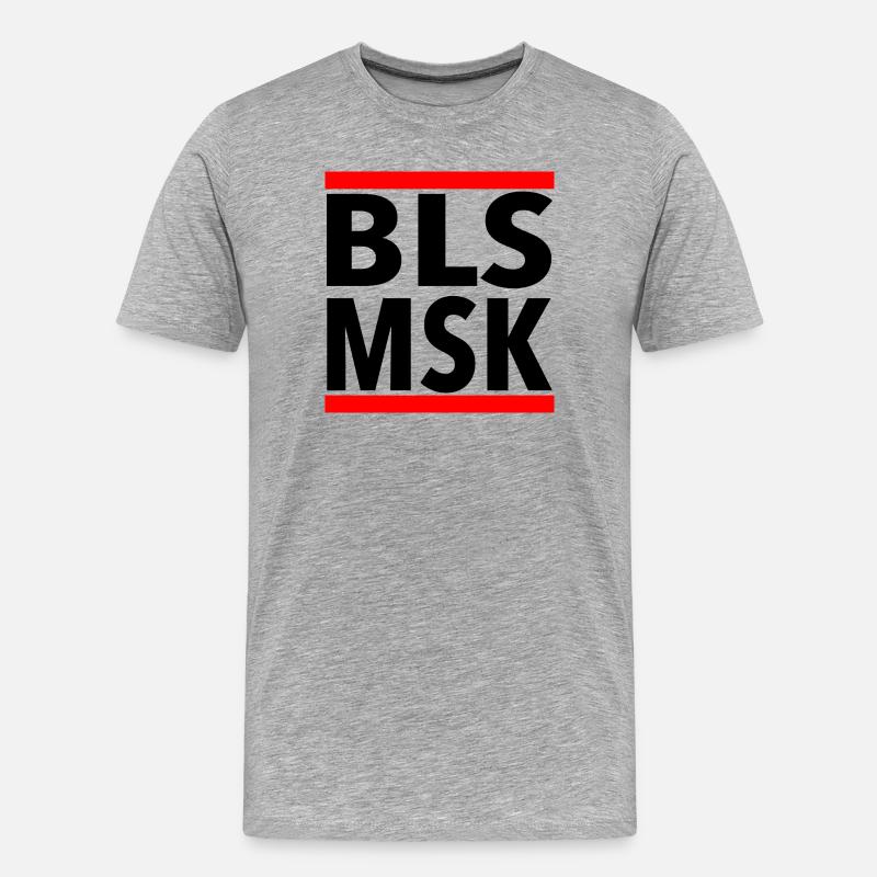 BLSMSK Motiv - Männer Premium Bio T-Shirt - Grau meliert