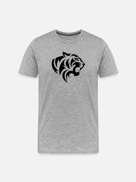 Tiger Tribal Tattoo - Men's Premium Organic T-Shirt - heather grey