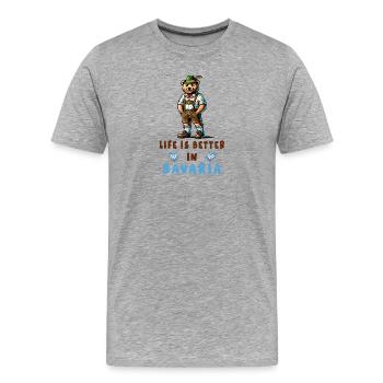 Bayerischer Bär - Männer Premium Bio T-Shirt - Grau meliert - Vorne - Damien (186cm)