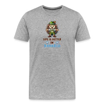 Bayerischer Igel - Männer Premium Bio T-Shirt - Grau meliert - Vorne - Damien (186cm)