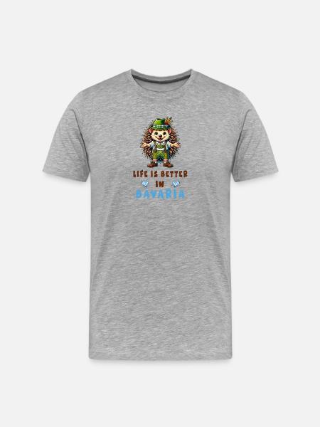 Hérisson bavarois - T-shirt bio Premium Homme - gris chiné