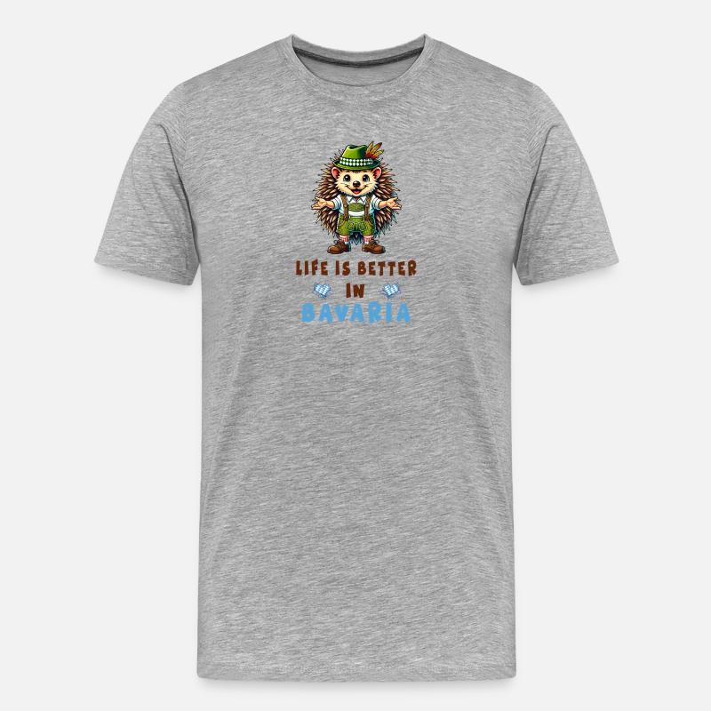 Bayerischer Igel - Männer Premium Bio T-Shirt - Grau meliert