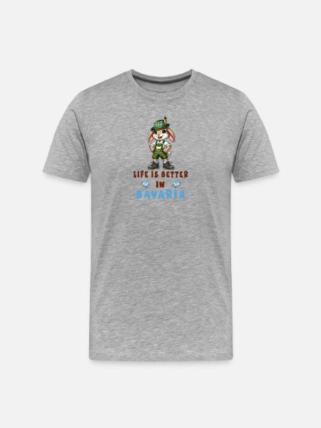 Bavarian Rabbit - Men's Premium Organic T-Shirt - heather grey