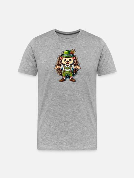 Bavarian hedgehog - Men's Premium Organic T-Shirt - heather grey