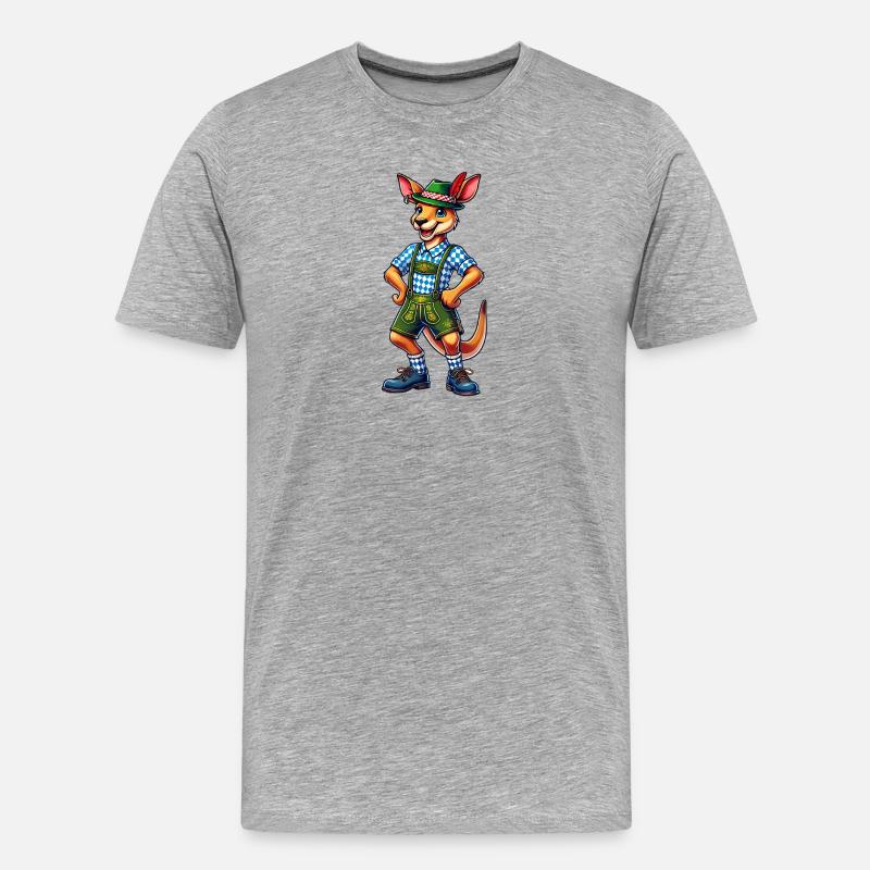 Bayerisches Känguru - Männer Premium Bio T-Shirt - Grau meliert