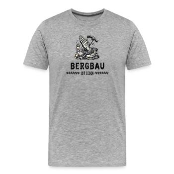 Mining is life - Men's Premium Organic T-Shirt - heather grey - Front - Damien (186cm)