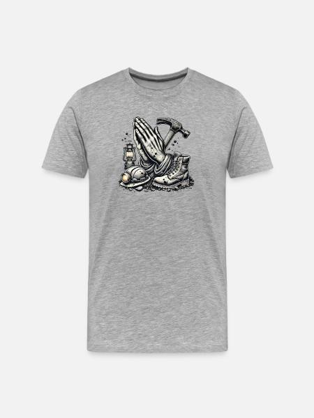 Mining – Tradition & Toughness - Men's Premium Organic T-Shirt - heather grey