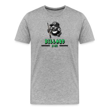 Billard ist Leben – Cooles 8-Ball Design - Männer Premium Bio T-Shirt - Grau meliert - Vorne - Damien (186cm)
