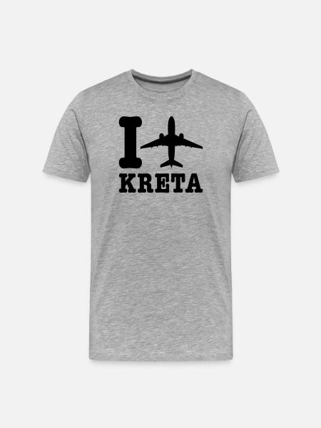 Vacances Crète - T-shirt bio Premium Homme - gris chiné