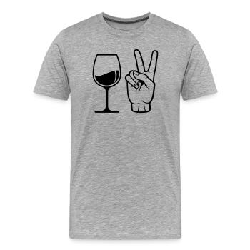 Commander du vin - T-shirt bio Premium Homme - gris chiné - Devant - Damien (186cm)