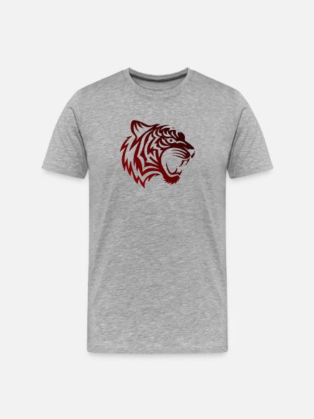 TribalTigerBlackred - Men's Premium Organic T-Shirt - heather grey