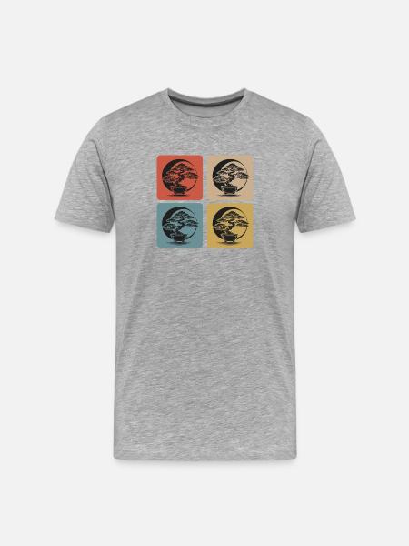 Bonsai Sunset - Men's Premium Organic T-Shirt - heather grey