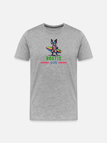 Bostie Surfer - T-shirt bio Premium Homme - gris chiné