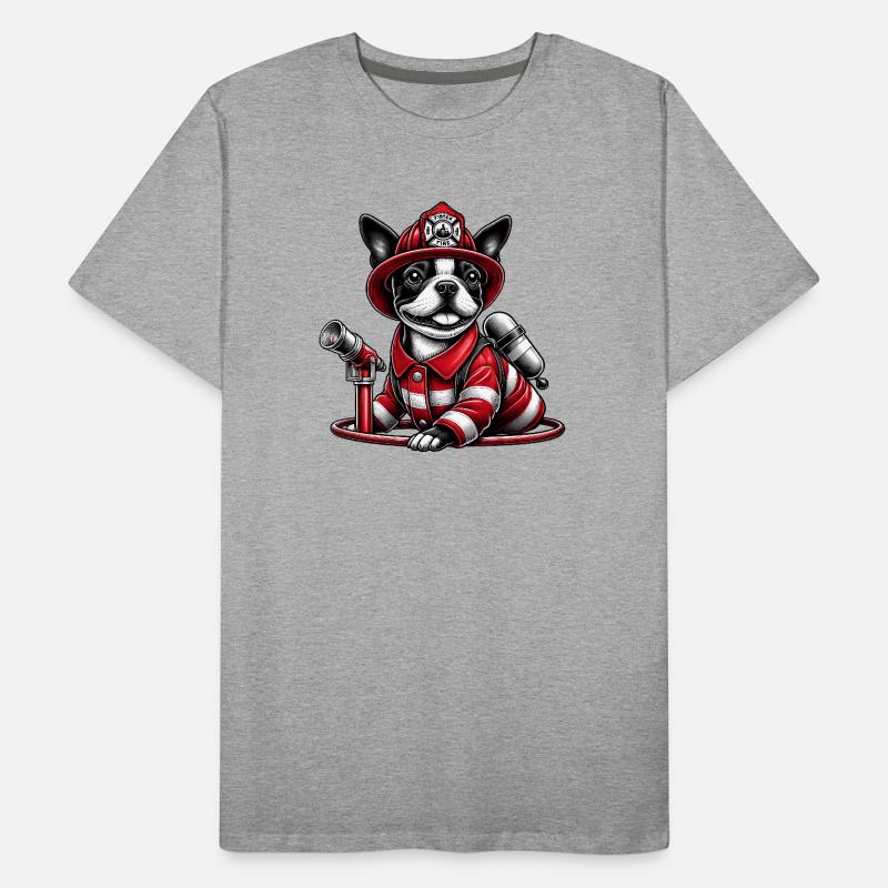 Bostie Fire Brigade Dog Men's Premium Organic T-Shirt
