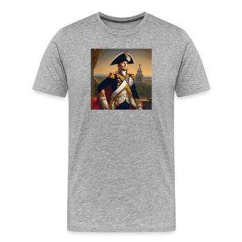 Napoleon, Napoleon Bonaparte, Corsica - Men's Premium Organic T-Shirt - heather grey - Front - Damien (186cm)