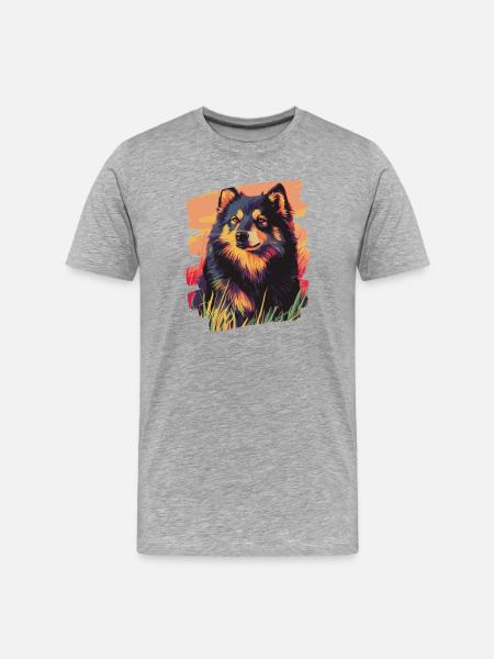 Finnish Lapphund - Men's Premium Organic T-Shirt - heather grey