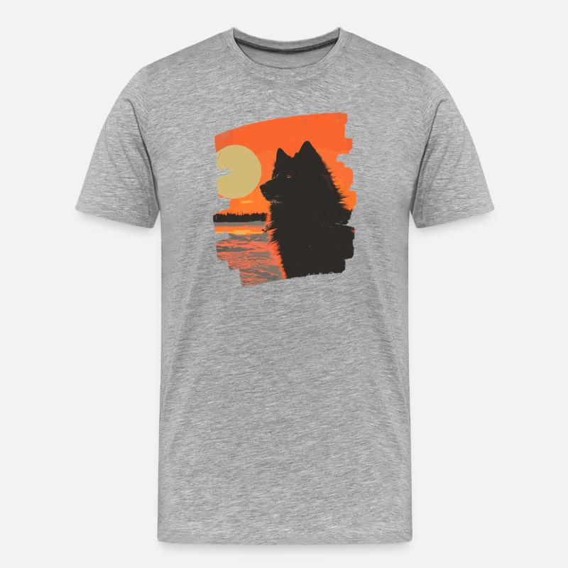 Finnischer Lapphund - Männer Premium Bio T-Shirt - Grau meliert