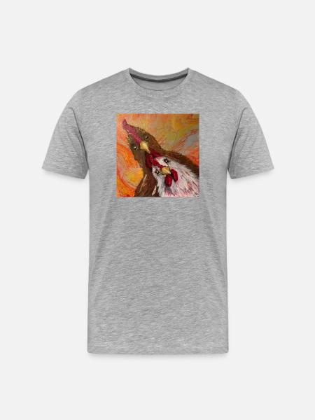 Rooster and chicken - Men's Premium Organic T-Shirt - heather grey