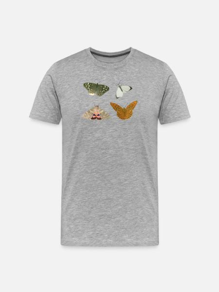 Insects Butterflies - Men's Premium Organic T-Shirt - heather grey
