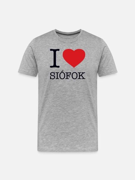 I LOVE SIOFOK - Men's Premium Organic T-Shirt - heather grey
