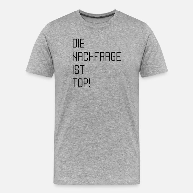 ANGEBOT NACHFRAGE - Männer Premium Bio T-Shirt - Grau meliert