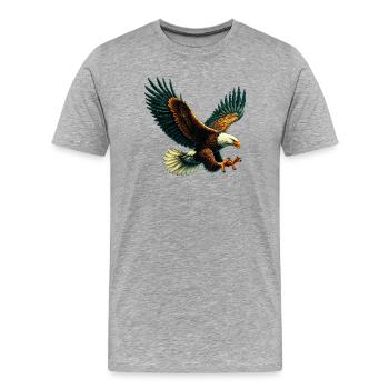Eagle - Men's Premium Organic T-Shirt - heather grey - Front - Damien (186cm)