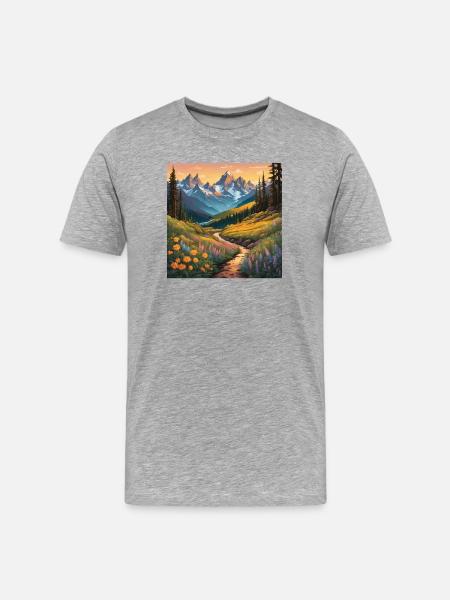 Alpine Meadow Trail - Men's Premium Organic T-Shirt - heather grey