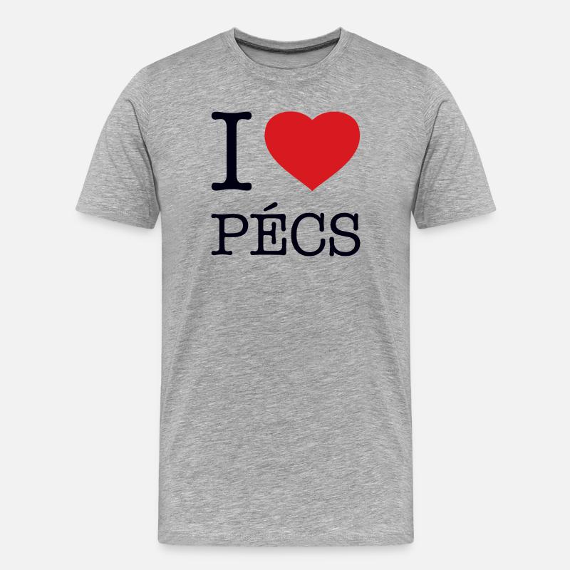 I LOVE PECS - Männer Premium Bio T-Shirt - Grau meliert
