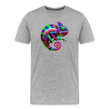 Caméléon - T-shirt bio Premium Homme - gris chiné - Devant - Damien (186cm)