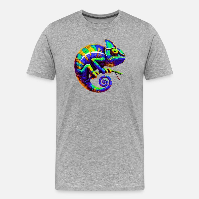 Chamäleon - Männer Premium Bio T-Shirt - Grau meliert